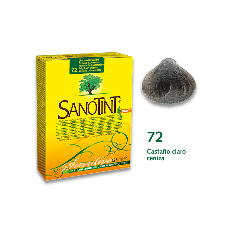 SANOTINT Tinte Sensitive 72 Castaño Claro Ceniza | 125 ml. | Vitasanis
