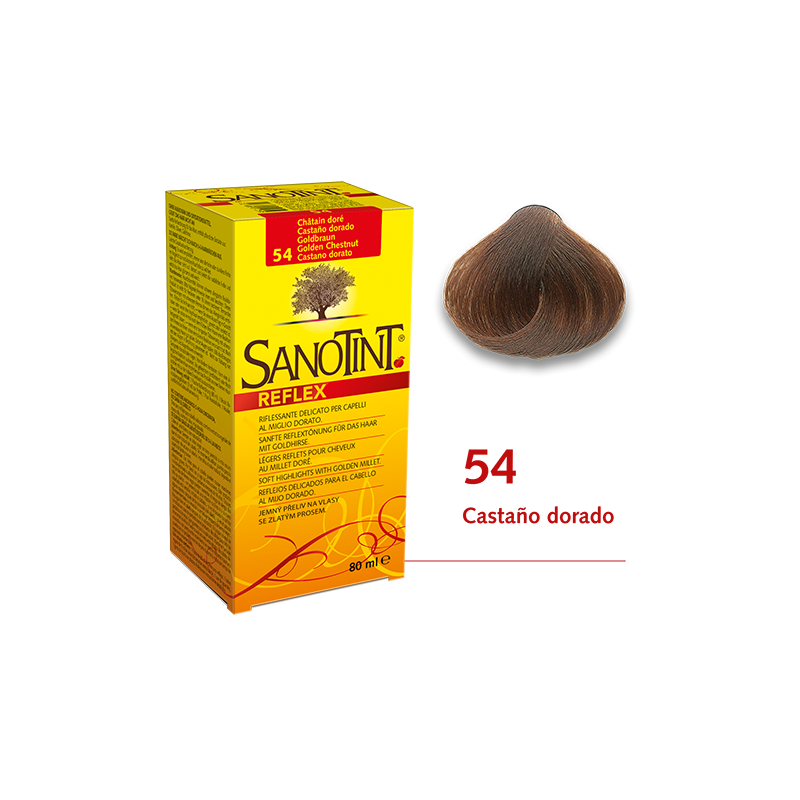 SANOTINT Reflex 54 Castaño dorado | 80 ml. | Colorante Natural | Vitasanis