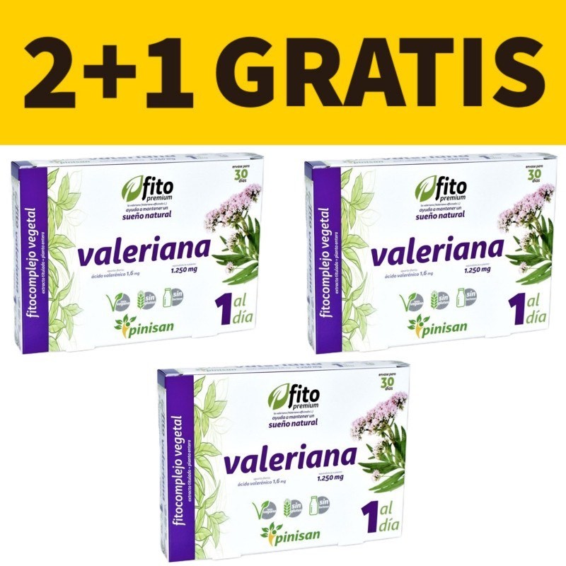 FitoPremium Valeriana | 30 Cápsulas | Pinisan | Pack 2+1 Gratis | Vitasanis