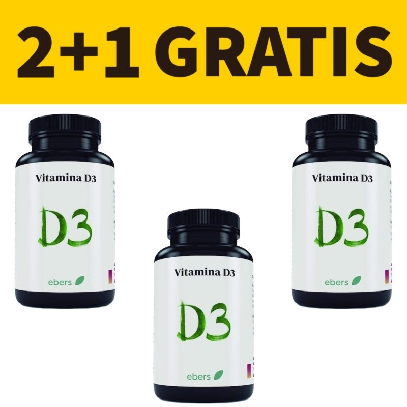 Pack Promo 2+1 Gratis - Vitamina D3 1000 UI Ebers - 60 Comprimidos