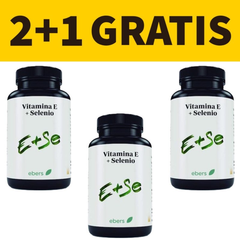 Pack Promo 2+1 Gratis - Vitamina E + Selenio 600 mg. Ebers - 60 Comprimidos