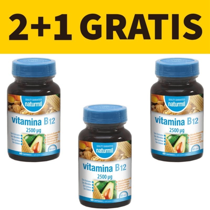Vitamina B12 Naturmil | 2+1 Gratis | Vitasanis