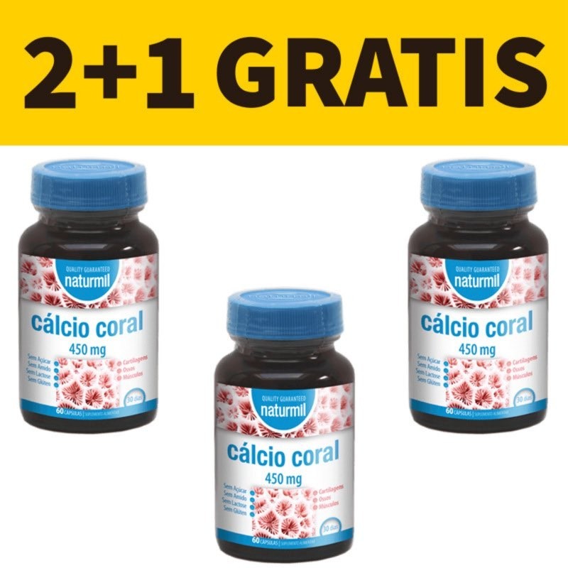 Calcio Coral 450 mg. | Naturmil | 2+1 Gratis | Vitasanis