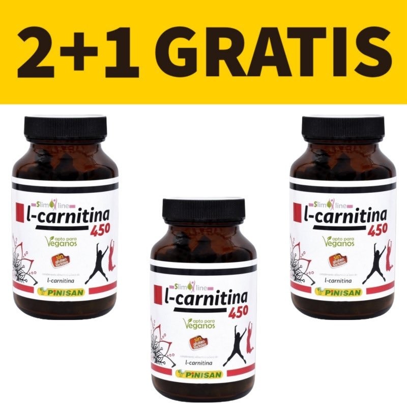 L-Carnitina 450 Pinisan | Pack 2+1 Gratis | 100 Cápsulas | Vitasanis
