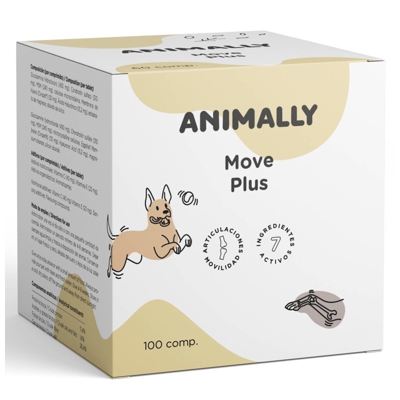Animally Move Plus 100 Comprimidos | Articulaciones Mascotas y Animales