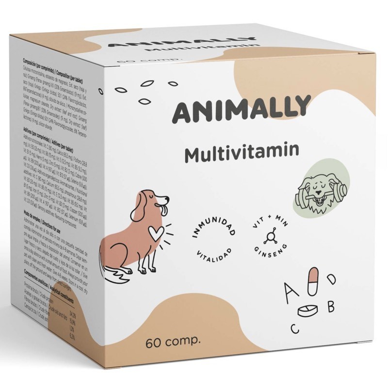 Multivitamin Animally | 60 Comprimidos | Sistema Inmunitario Mascotas