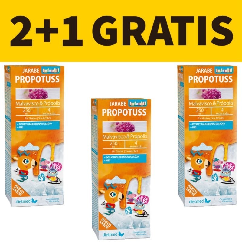 Propotuss Jarabe Infantil | 250 ml | Dietmed | Pack 2+1 Gratis | Vitasanis