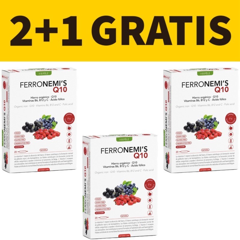 Ferronemis Q10 | Intersa | 20 Ampollas | Pack 2+1 Gratis