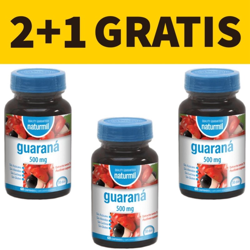 Guaraná 500 mg. Naturmil | Pack 2+1 Gratis