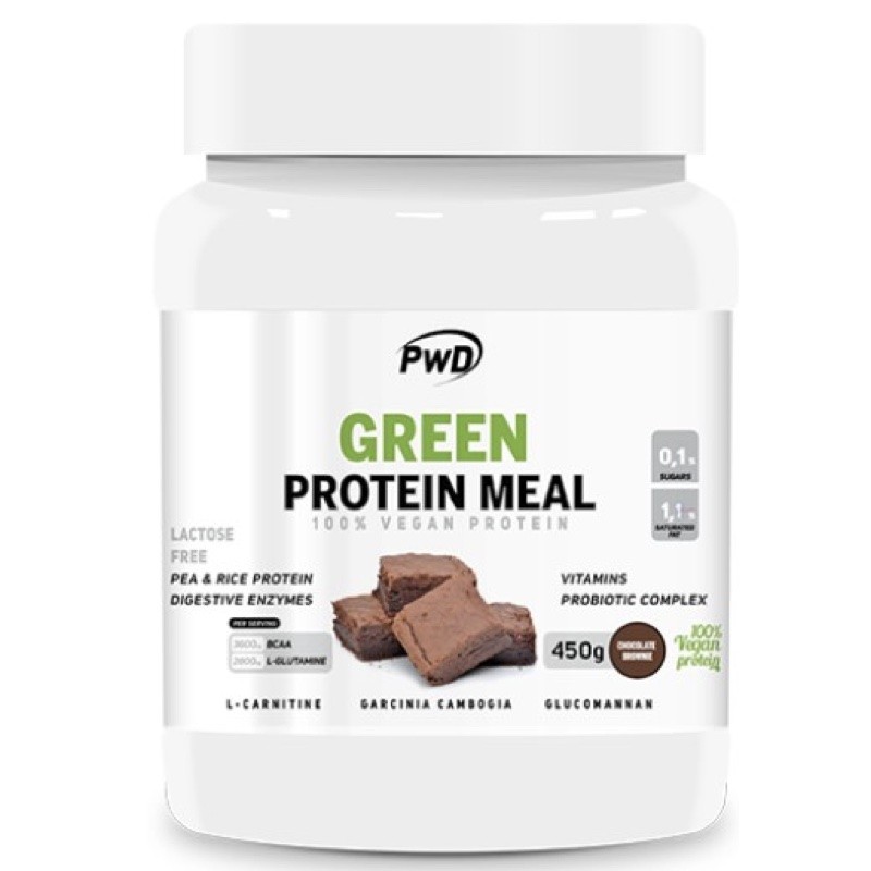 Green Protein Meal 100% Vegana | PWD | Chocolate Brownie | 450 gr.