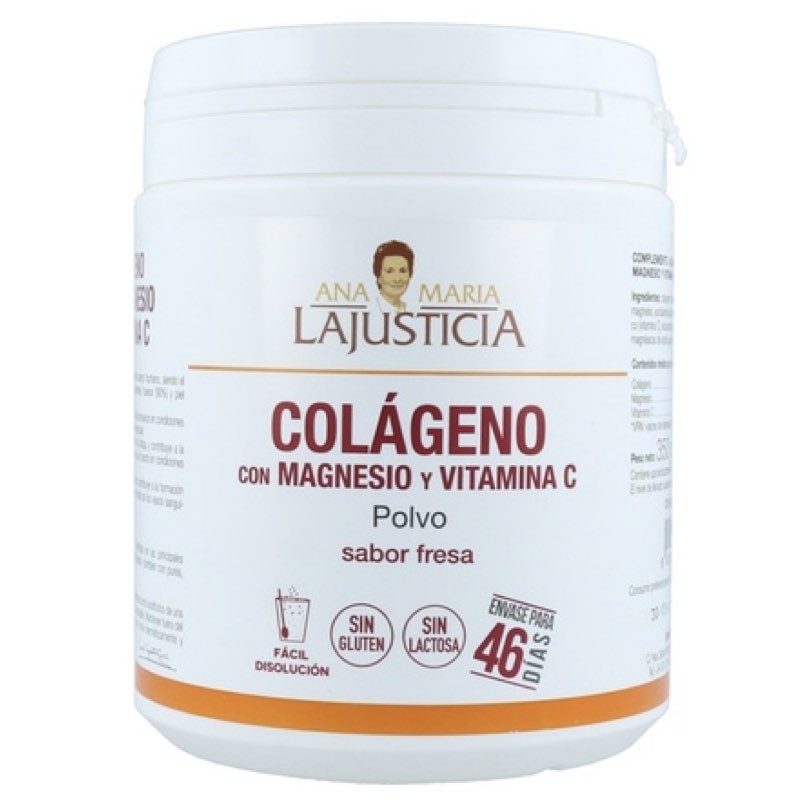 Colágeno con Magnesio y Vitamina C Polvo Sabor Fresa Ana María Lajusticia | 350 gr.