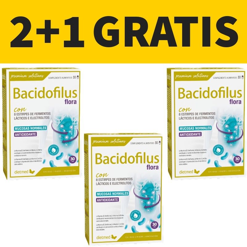 Bacidofilus Flora | Pack 2+1 Gratis | 30 Comprimidos