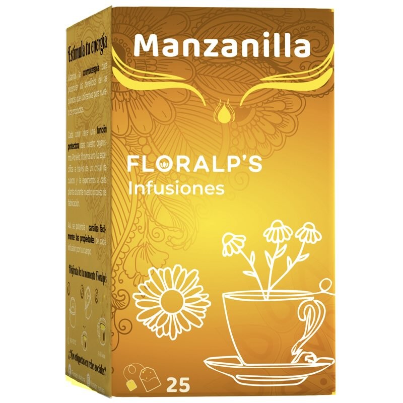 Infusión Manzanilla, Infusiones Floralps Natura, 25 Sobres