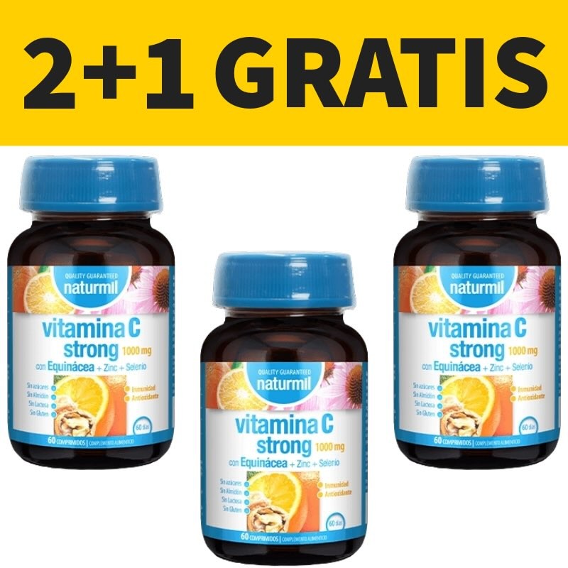 Vitamina C Strong 1.000 mg. | Pack 2+1 Gratis | Naturmil | 60 Comprimidos