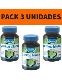Ginkgo Biloba 500 mg. Naturmil | 90 Comprimidos | Pack 3 Unidades
