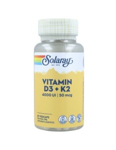 Vitamina D3+K2 4.000 UI 50 mcg. Solaray